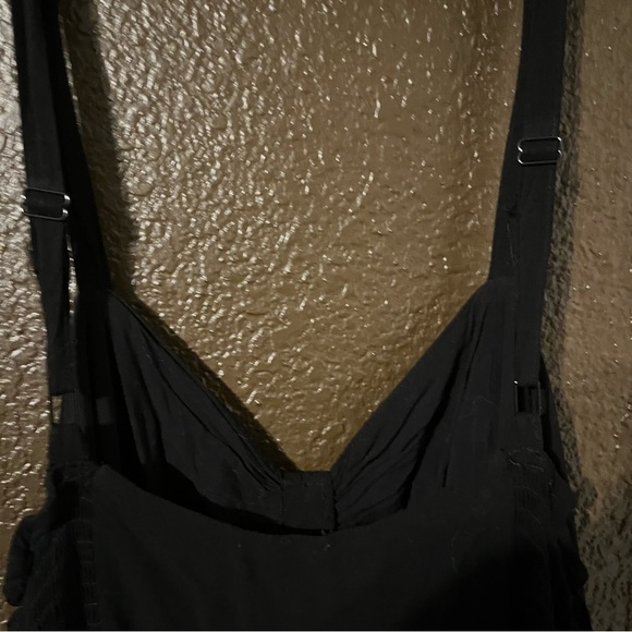 Black A-Line Baby Doll Style Mini Dress with Elastic on Top for Stretch, Size 2X - Picture 3 of 7